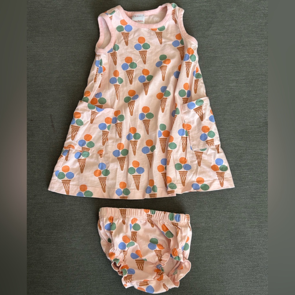 Hanna Andersson Pink Dress with Ice Cream Print